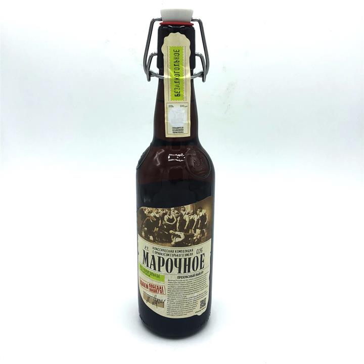 آبجو بدون الکل شیشه ماچویی 500 میل محصول  روسیه  mapoyhoe mapoyhoe non alcoholic beer 500ml